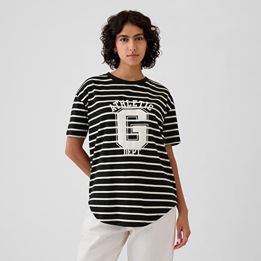 T-shirt GAP Shortsleeve Logo Tee Ivory Black Stripe