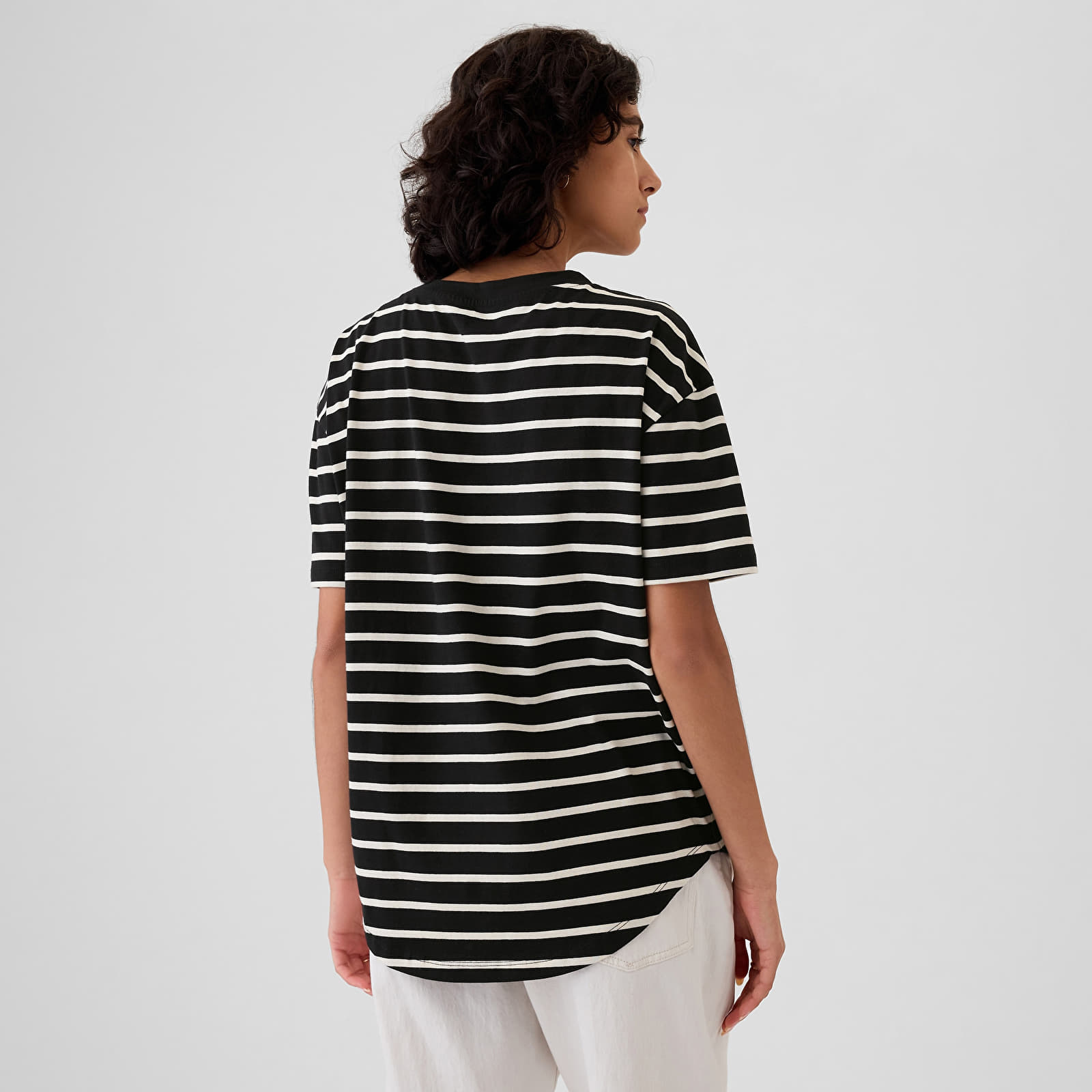 Women's T-shirts GAP Shortsleeve Logo Tee Ivory Black Stripe