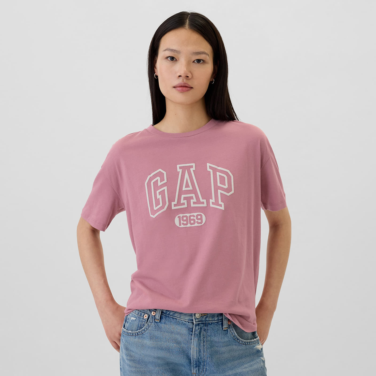 T-Shirts Frau GAP Shortsleeve Logo Tee Lilas Pink