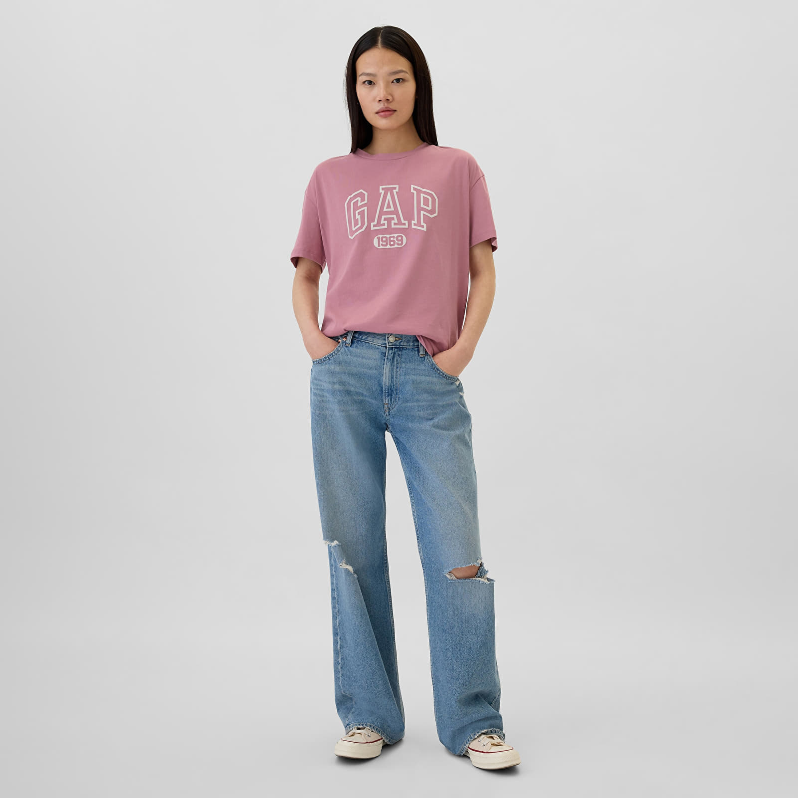 Women's T-shirts GAP Shortsleeve Logo Tee Lilas Pink