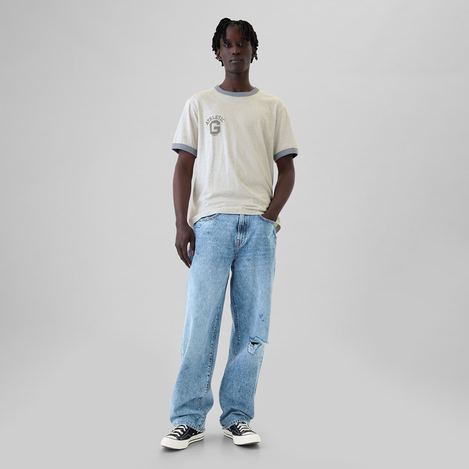Camisetas hombre GAP Logo Tee Oatmeal Heather