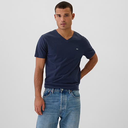 Φανελάκι GAP Micro Logo Vneck Tee Tapestry Navy