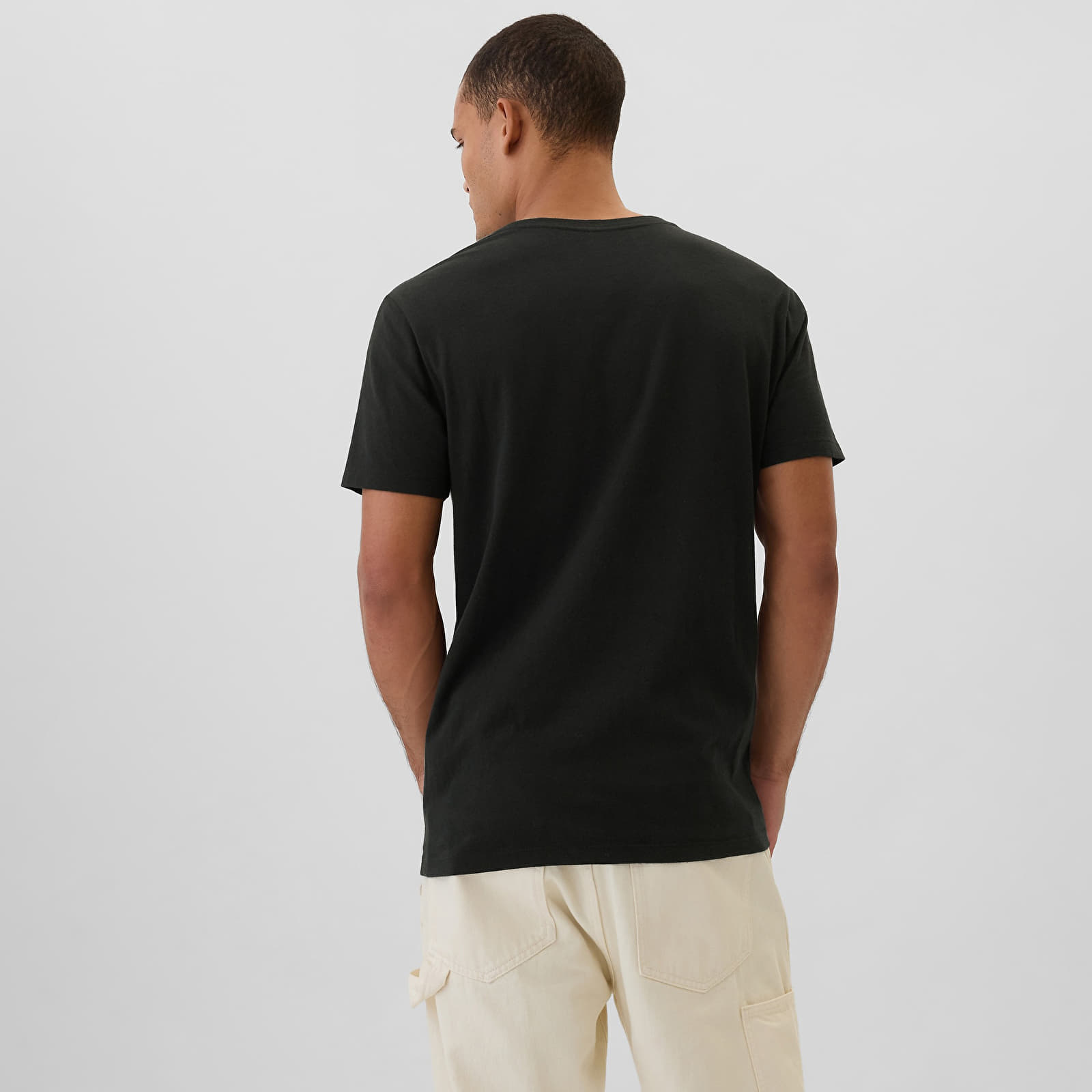 Camisetas hombre GAP Micro Logo Vneck Tee True Black
