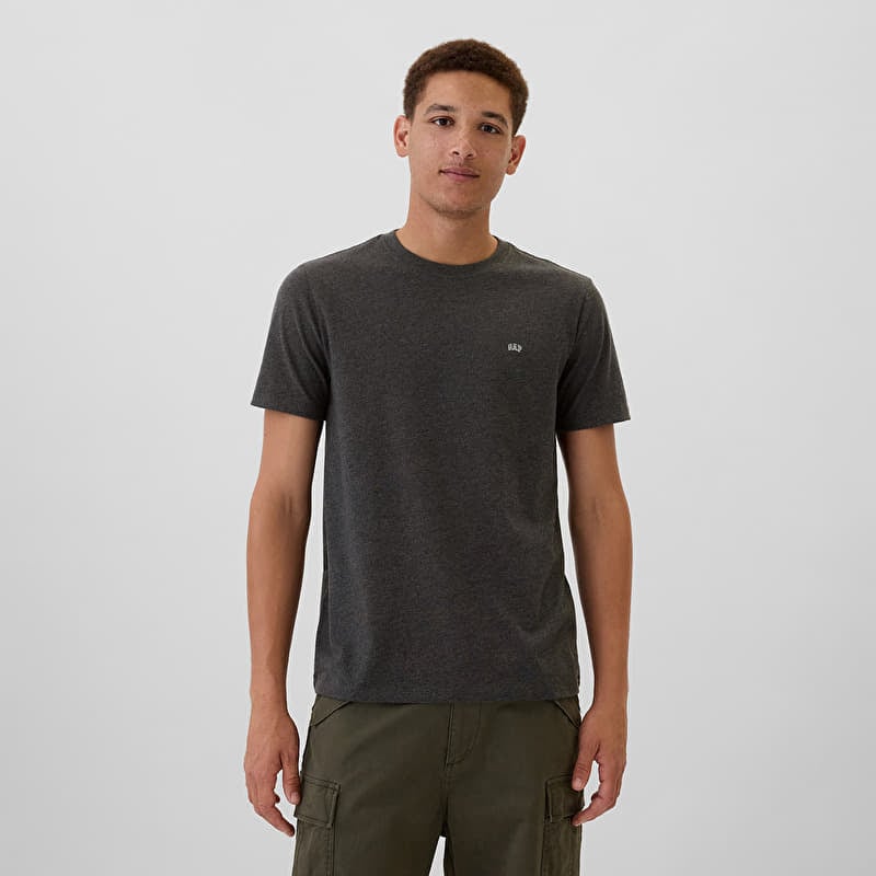 Póló GAP Micro Logo Crew Charcoal Heather