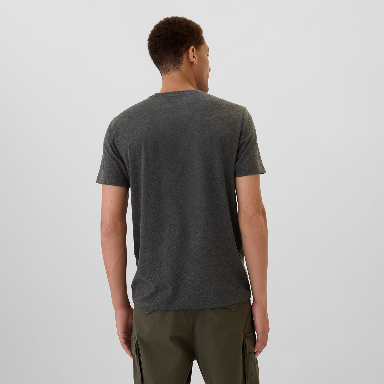 Camisetas hombre GAP Micro Logo Crew Charcoal Heather