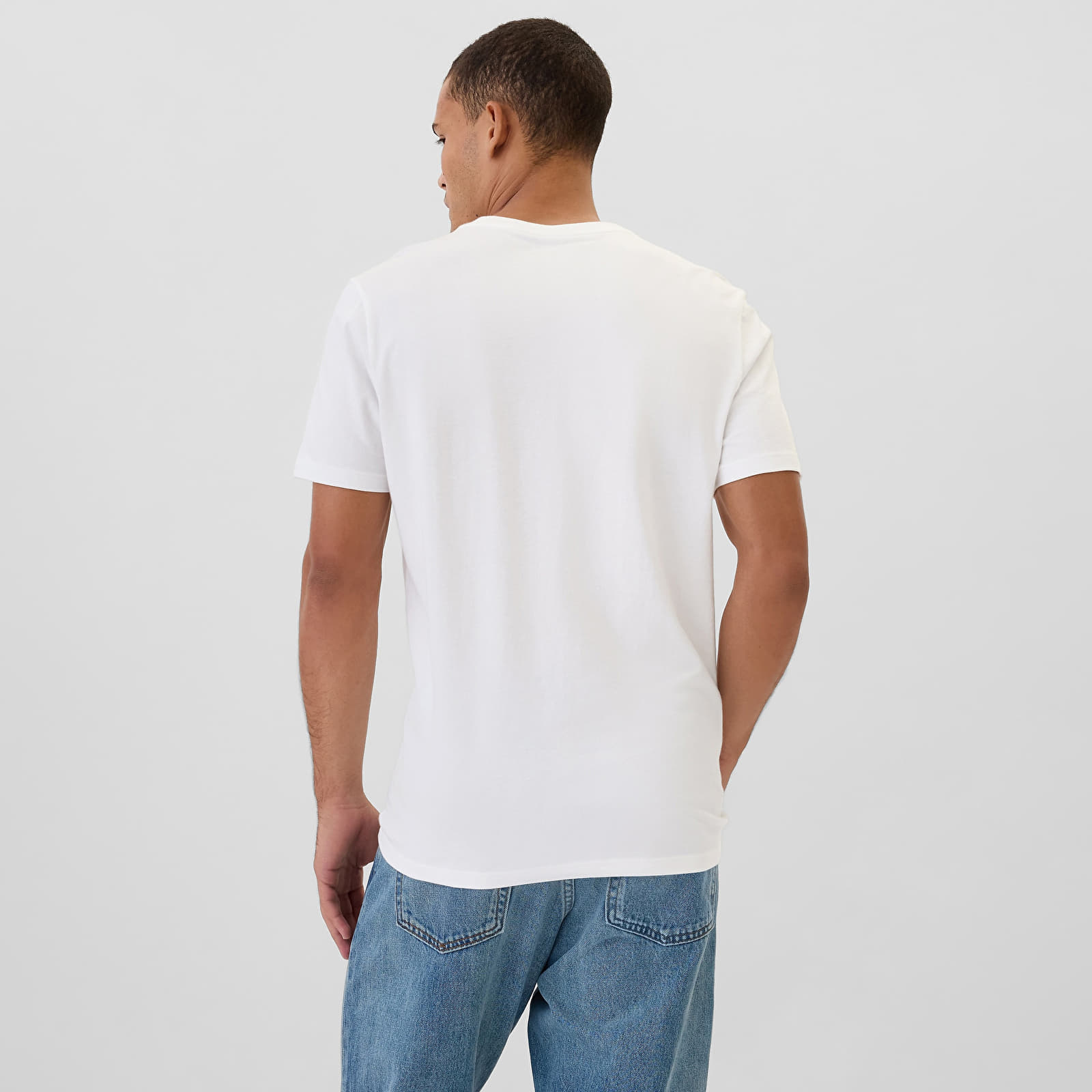 Camisetas hombre GAP Micro Logo Crew White Global