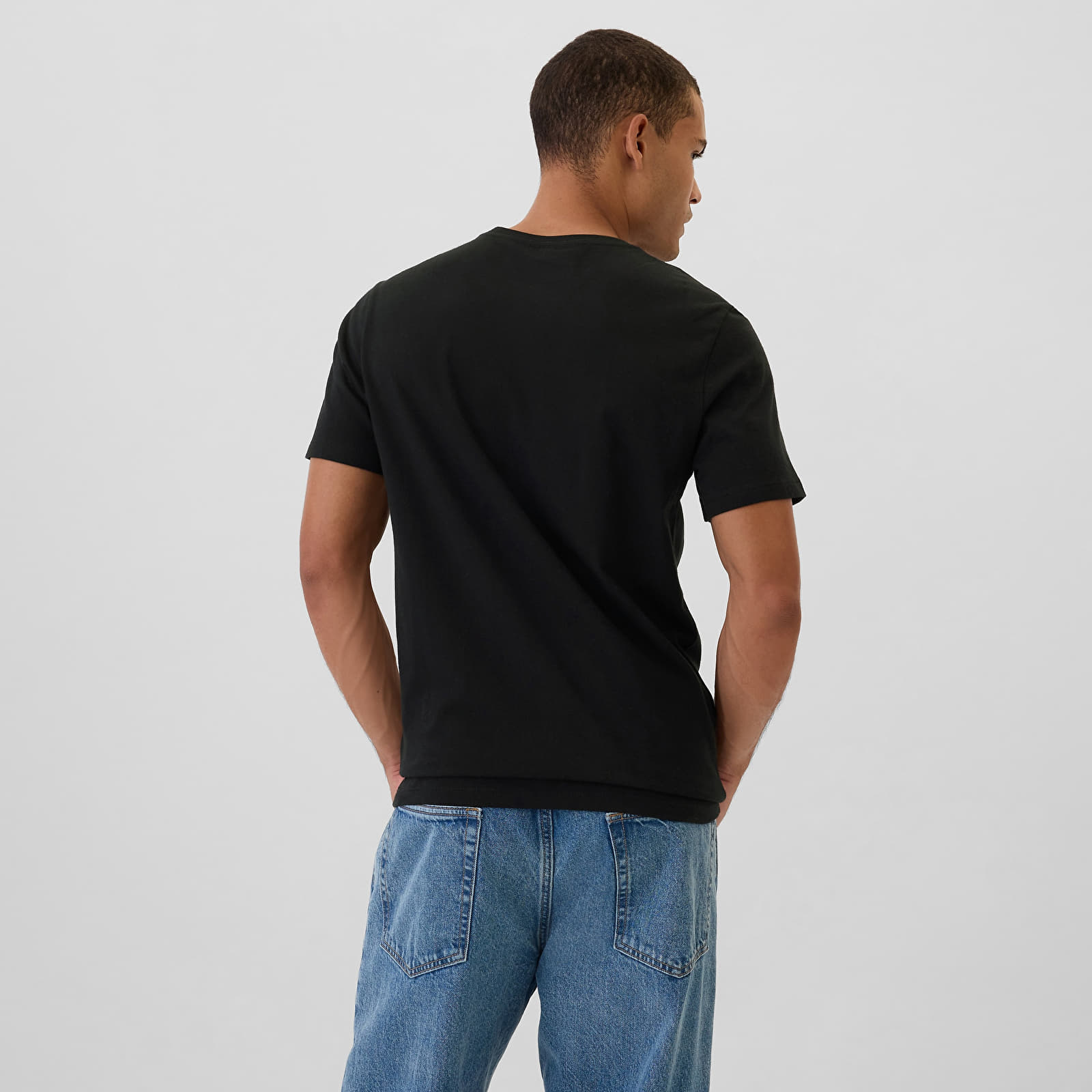 Herren-T-Shirts GAP Micro Logo Crew True Black