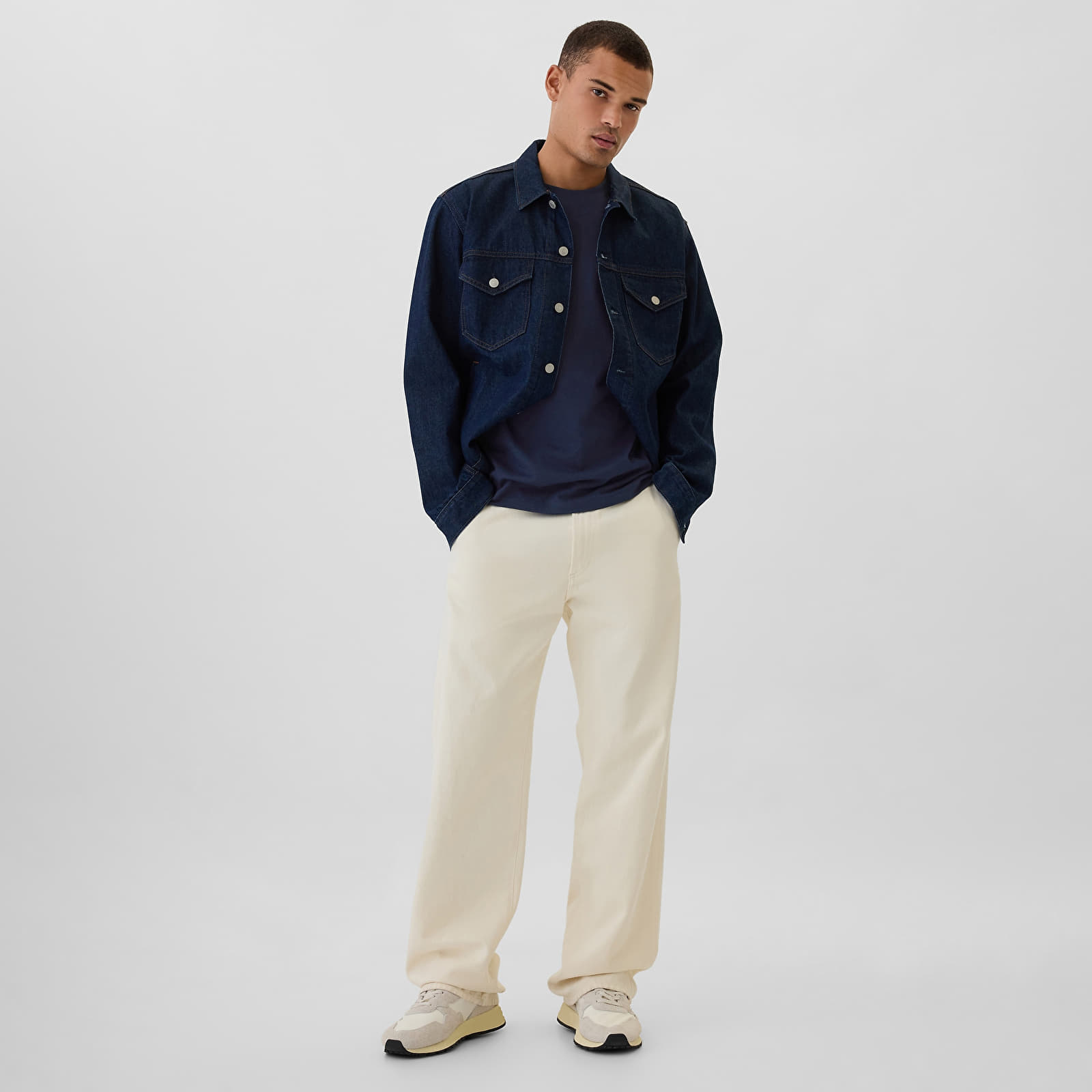 Heren T-shirts GAP Micro Logo Crew Tapestry Navy