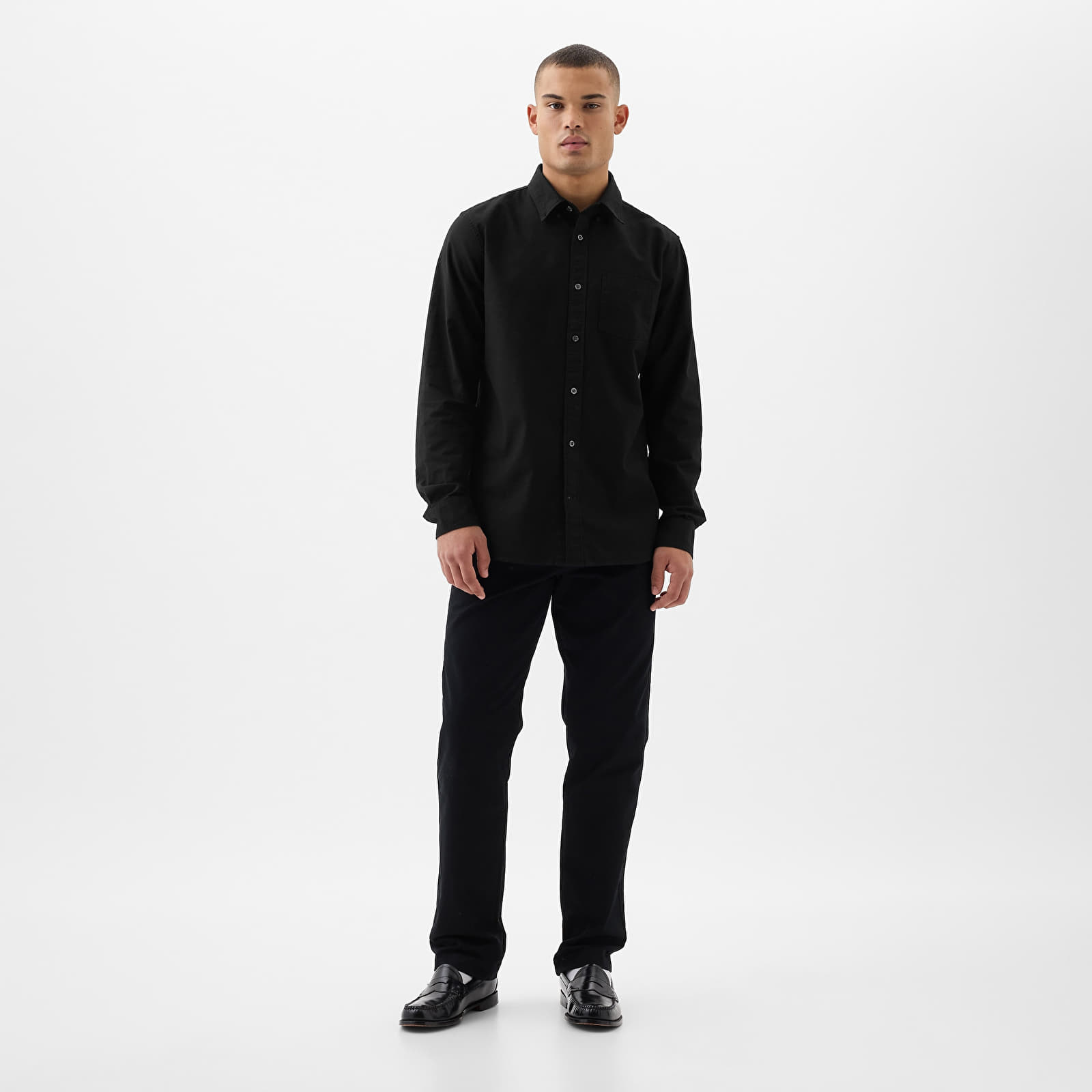 Overhemden GAP Stardard Oxford Shirt True Black