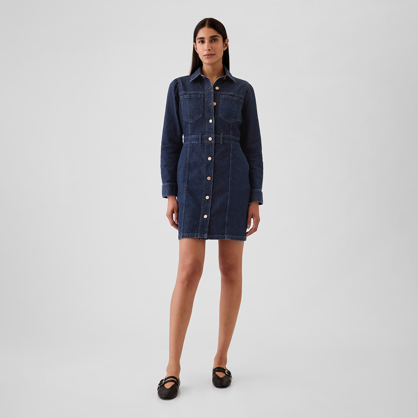 Vestido GAP Denim Dress Dark Wash Indigo