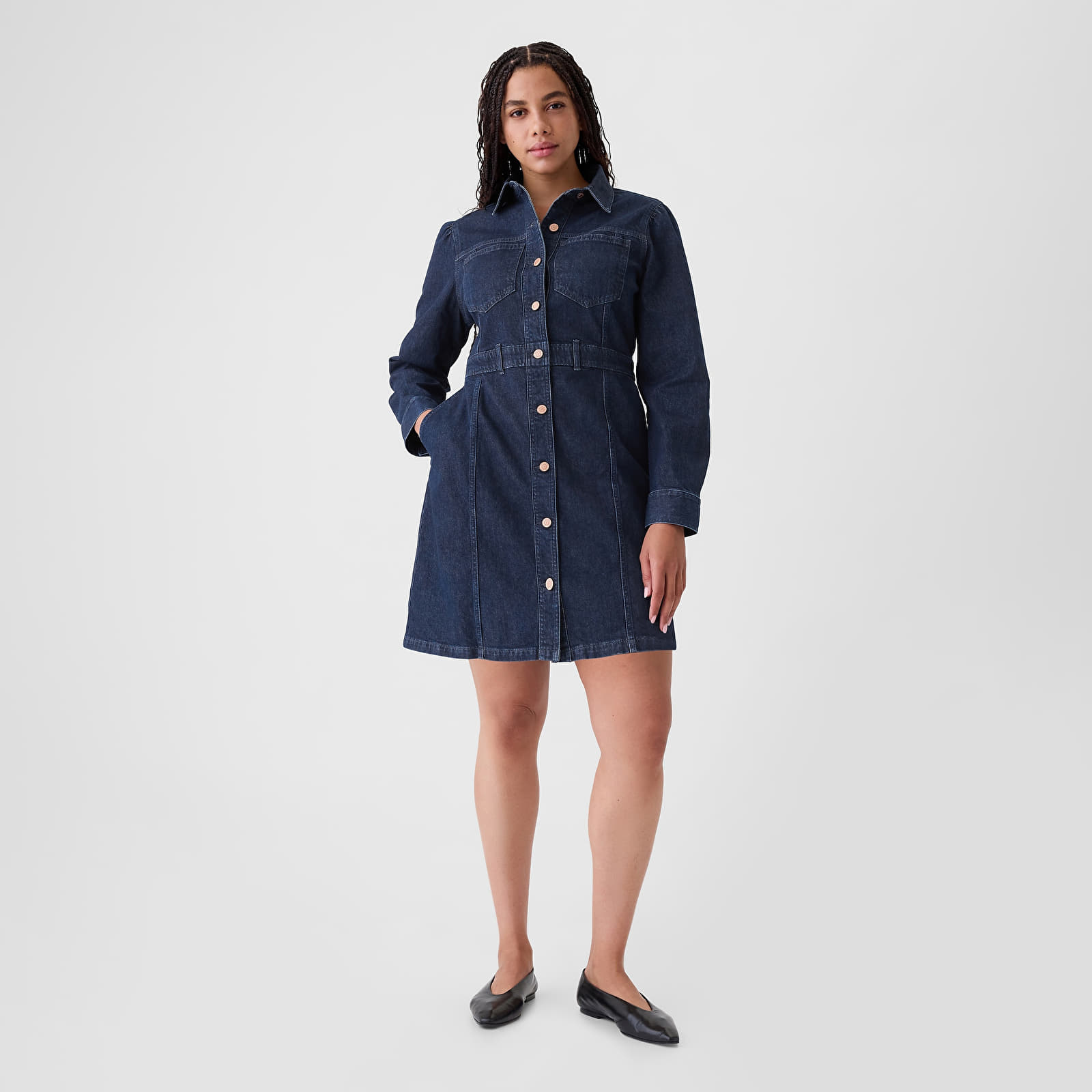 Vestido GAP Denim Dress Dark Wash Indigo