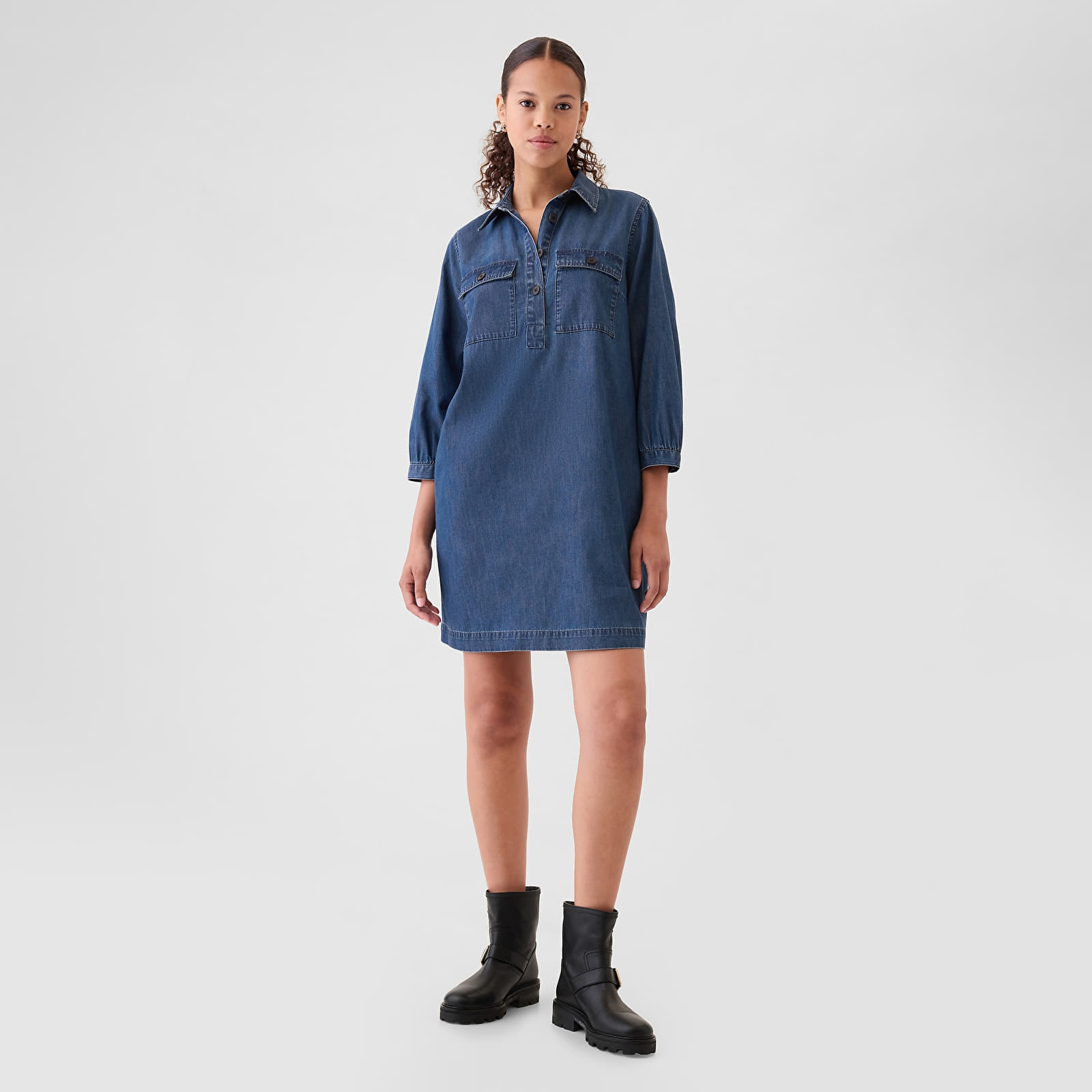 Dresses GAP Denim Dress Dark Wash Indigo