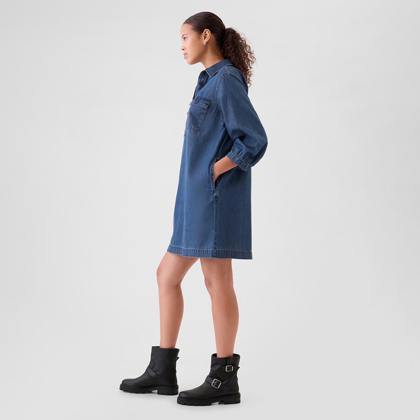 Dresses GAP Denim Dress Dark Wash Indigo