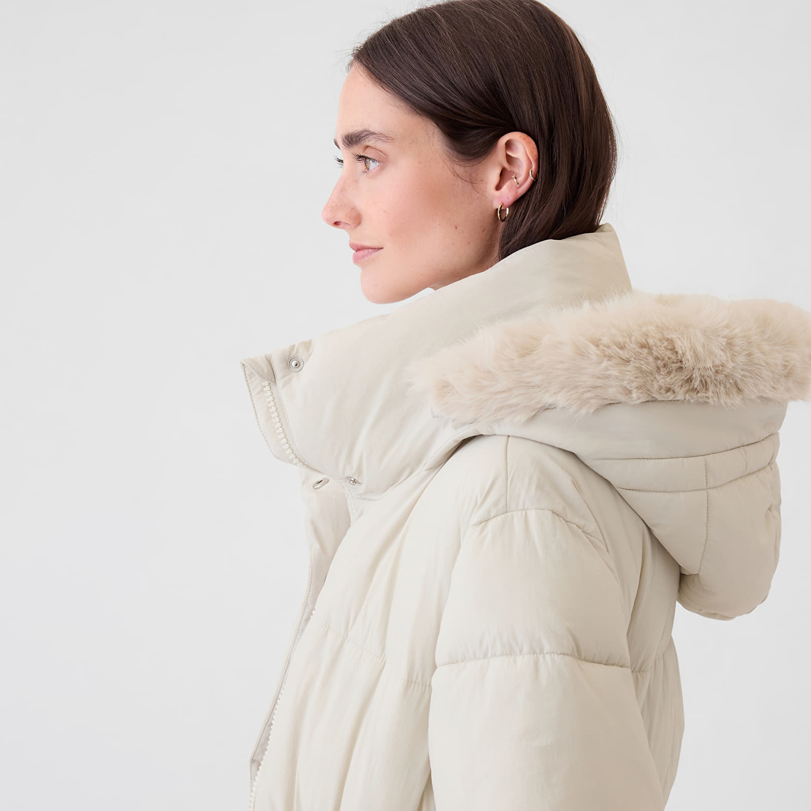 Γυναικεία σακάκια GAP Puffer Midi Coat Regular Grey