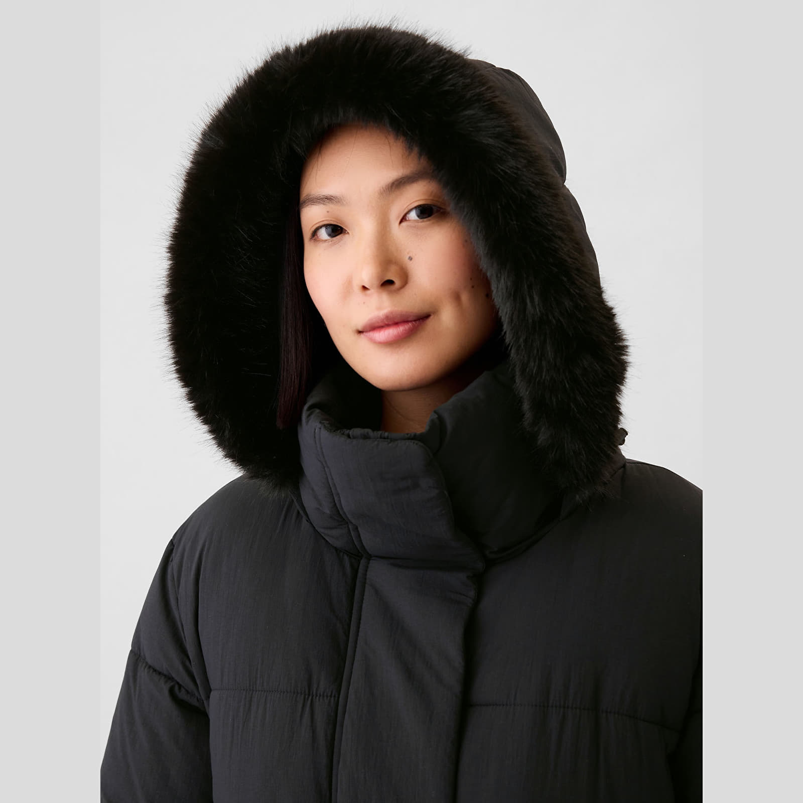 Women's jackets GAP Puffer Midi Coat Black
