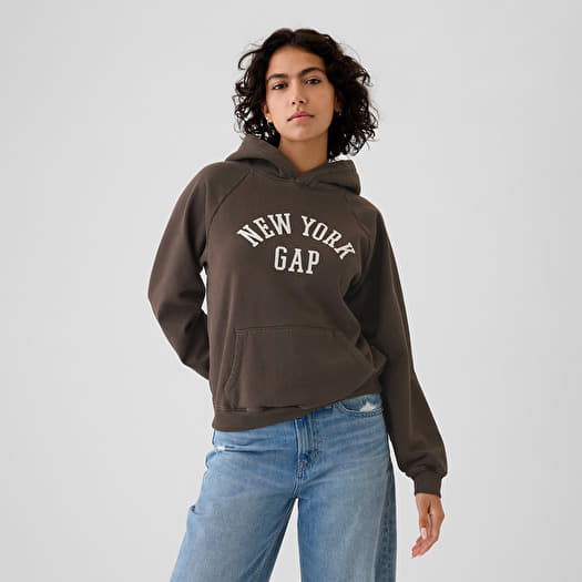 GAP Logo Pullover Hoodie Basic Brown