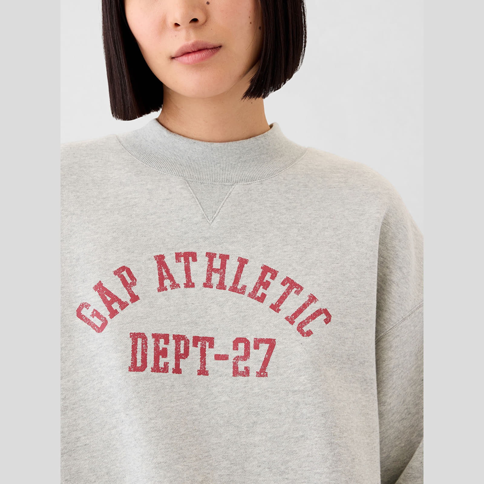 Felpe con cappuccio donna GAP Mockneck Pullover Light Heather Grey
