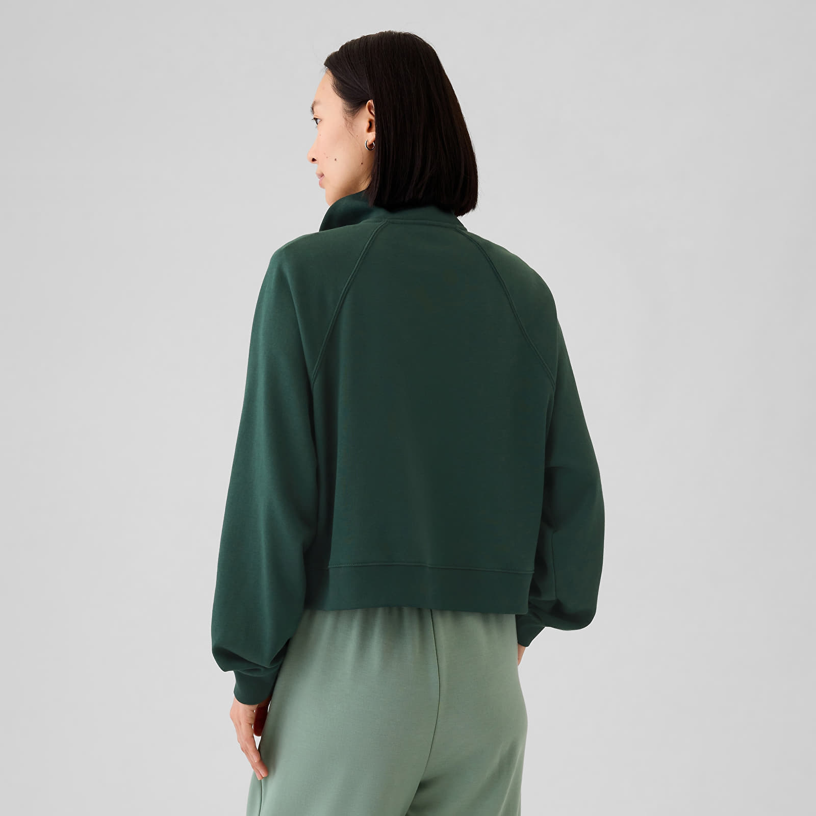 Sudaderas con capucha para mujer GAP Logo  Quarter Zip Essex Green