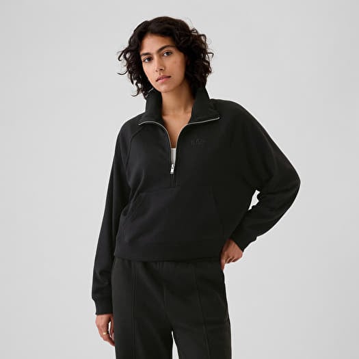 Sweatshirt GAP Logo  Quarter Zip True Black
