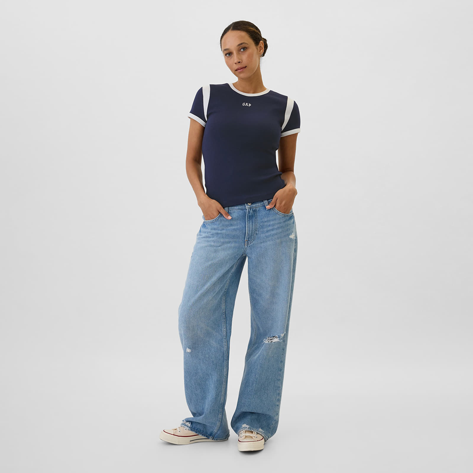 Women's T-shirts GAP Shortsleeve Logo Tee Navy Uniform