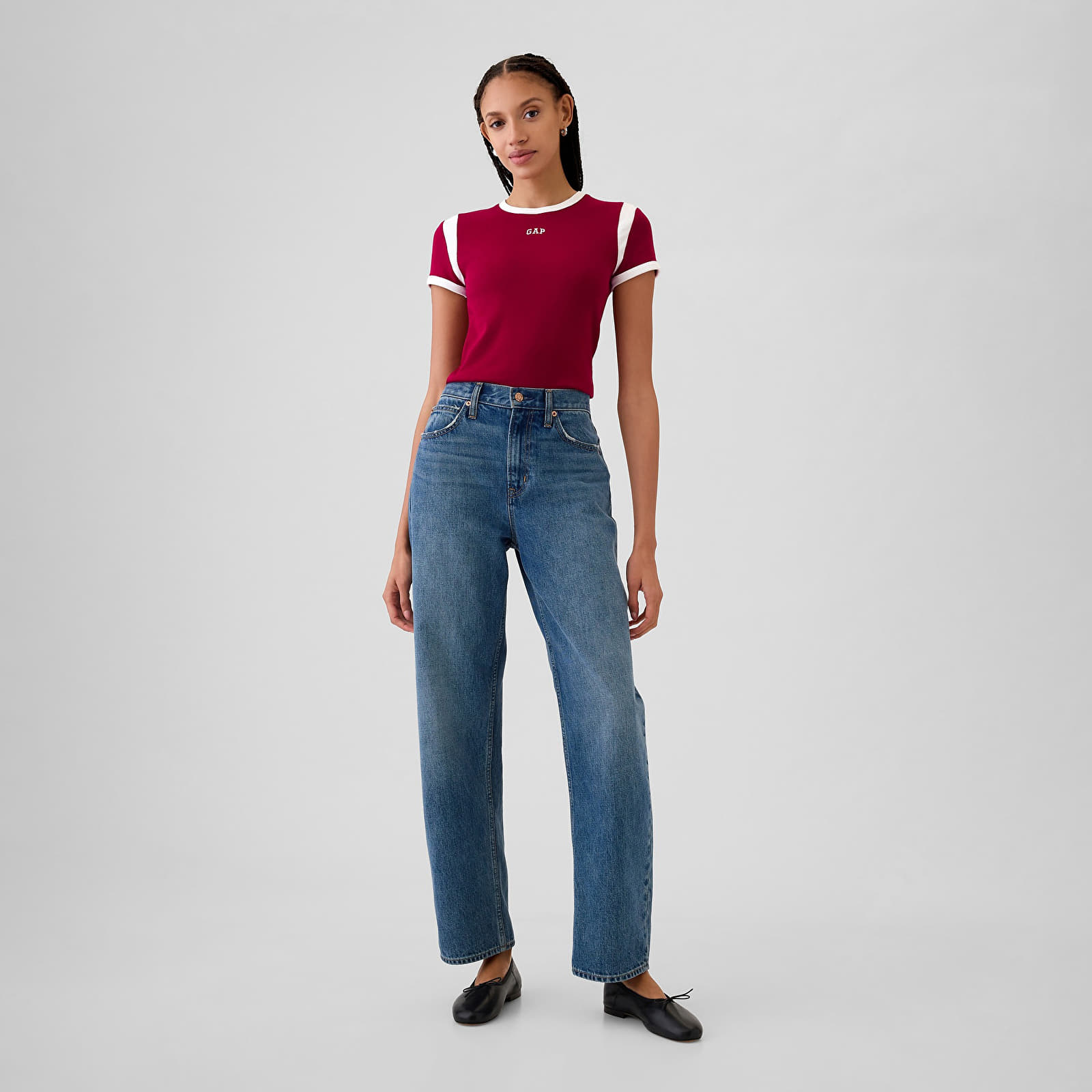 Camisetas de mujer GAP Shortsleeve Logo Tee Beet Red