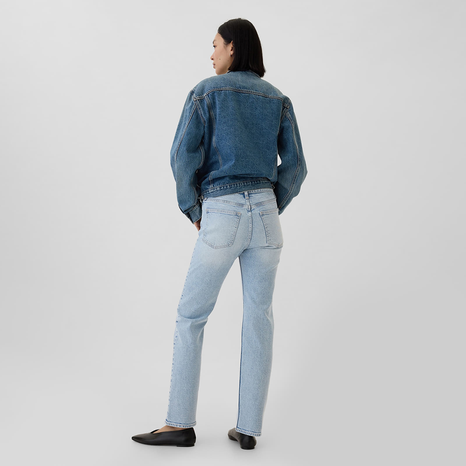 Дамски дънки GAP Denim Pants Straight Light Wash