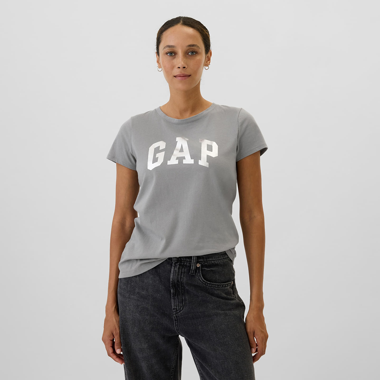 Női pólók GAP Logo Shortleeve  Tee Pilot Grey