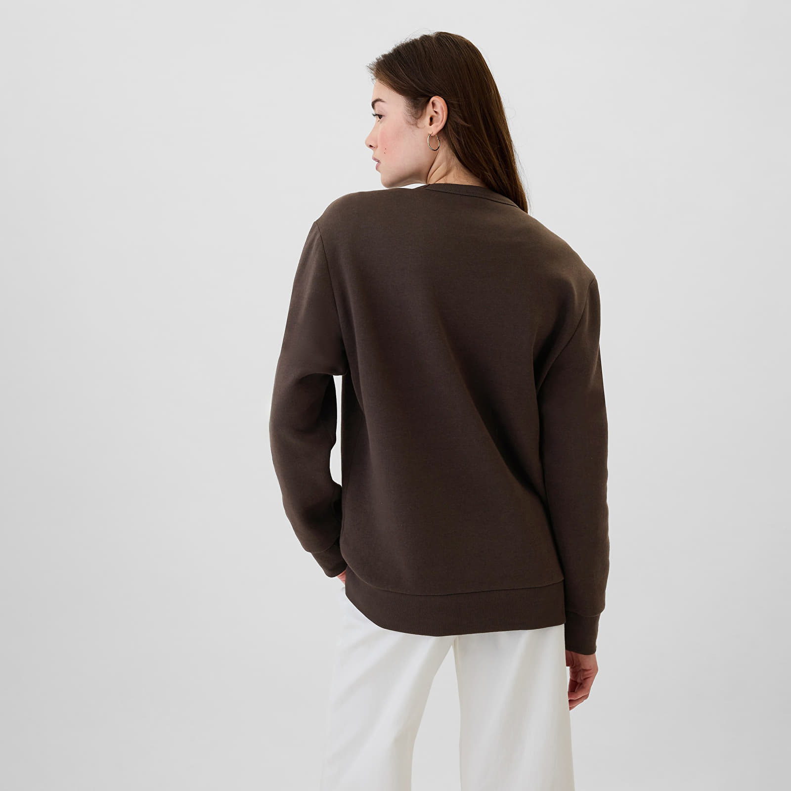 Muške dukserice GAP Fleece Sweatshirt Terra Brown
