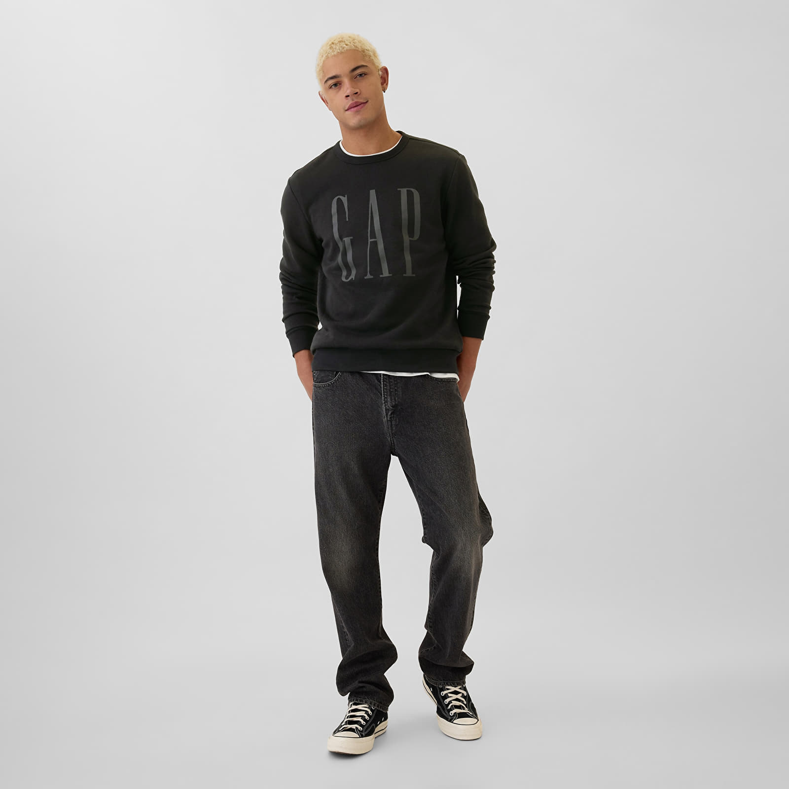 Meeste kampsunid GAP Fleece Sweatshirt Black