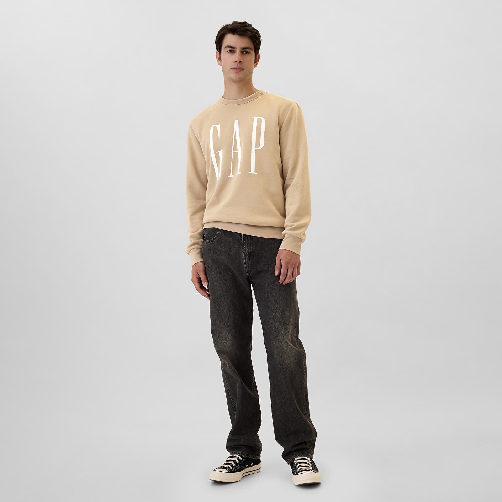 Heren sweatshirts GAP Fleece Sweatshirt Khaki