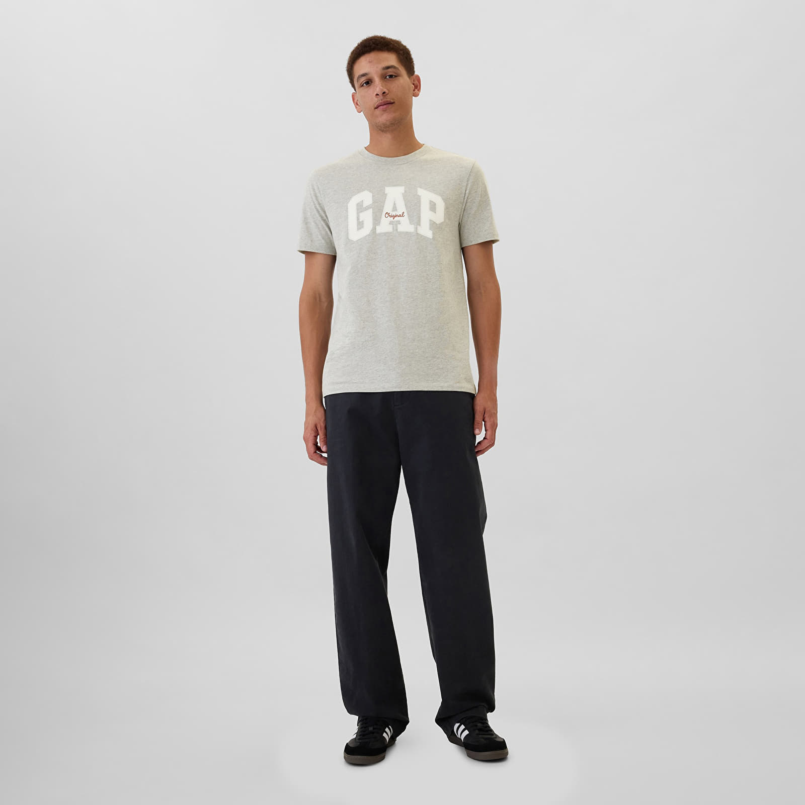 Férfi pólók GAP Logo Tee Heather Grey