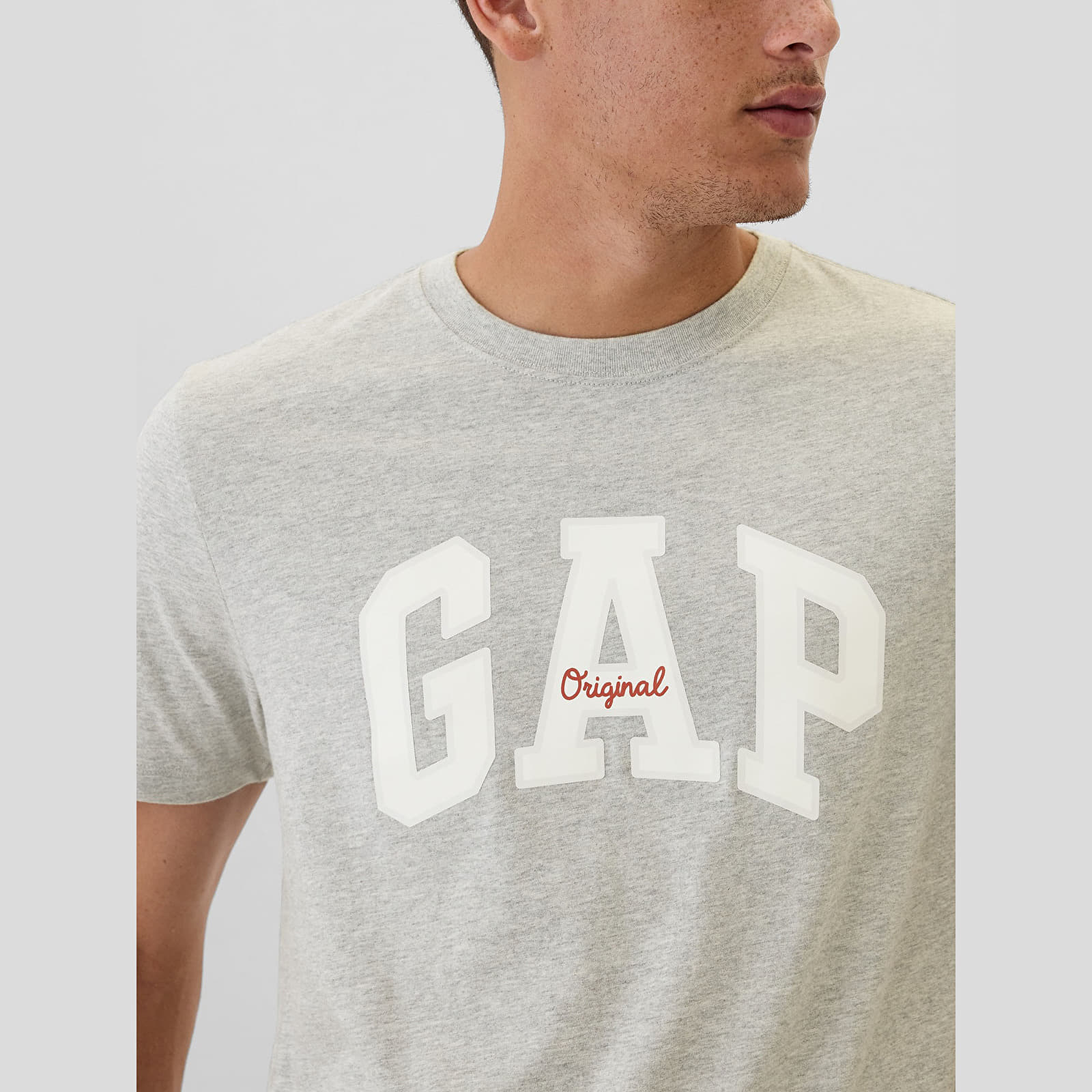 Férfi pólók GAP Logo Tee Heather Grey