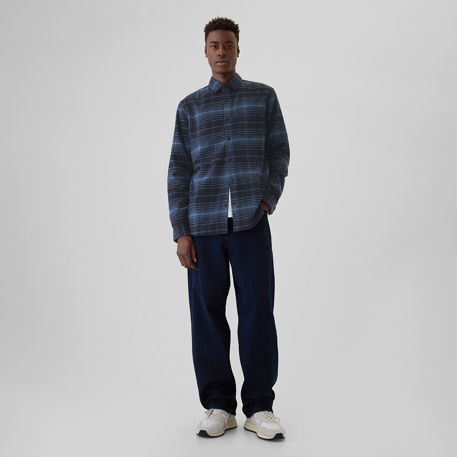 Men's shirts GAP Flannel  Shirt Tonal Blue Plaid