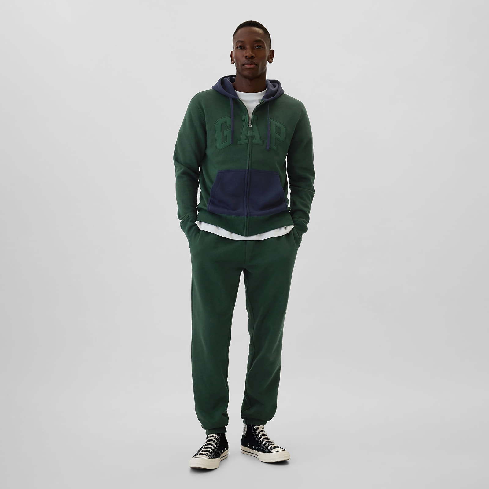 Men's sweatshirts GAP Logo Fullzip Hoodie Essex Green