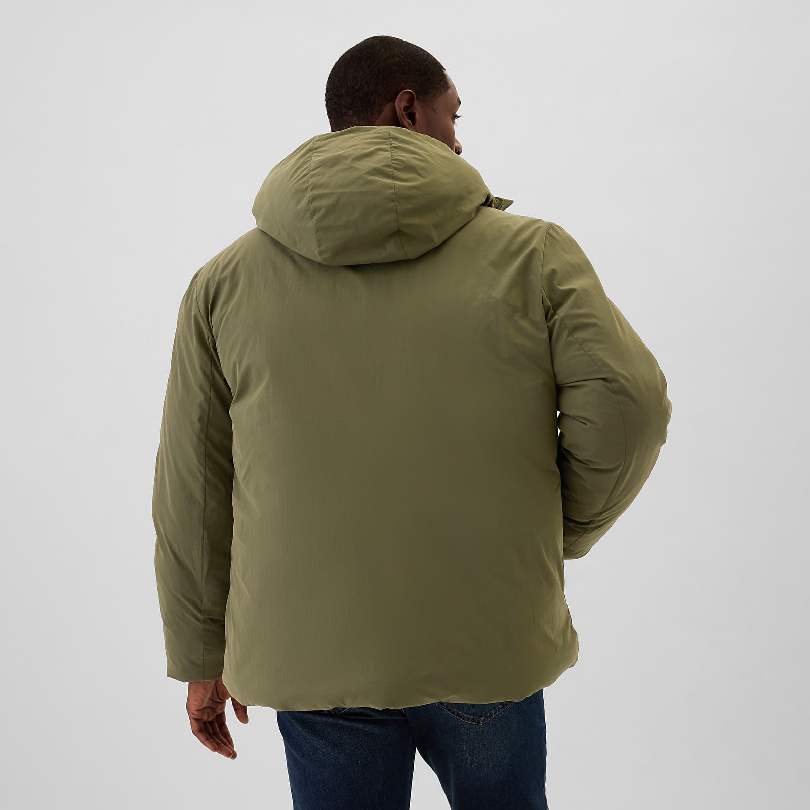 Ανδρικά σακάκια GAP Hooded Logo Parka Olive Night