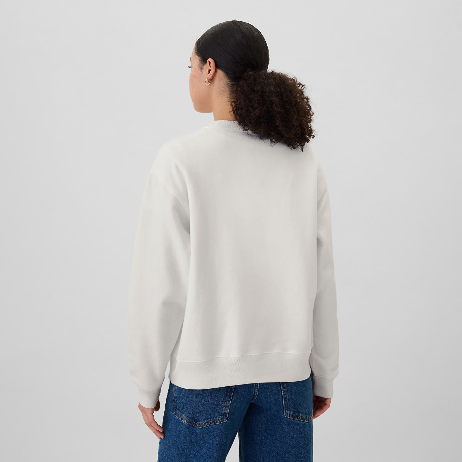 Bluzy damskie GAP Logo Crew White Rhinestone