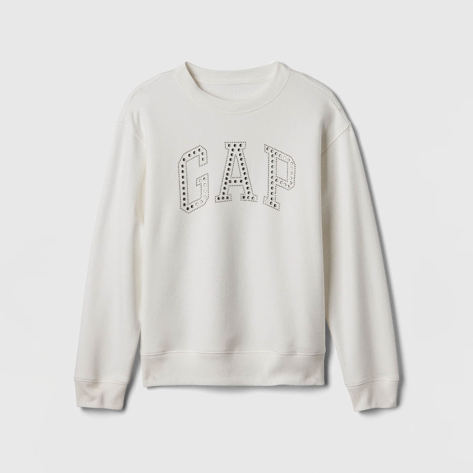 Bluzy damskie GAP Logo Crew White Rhinestone