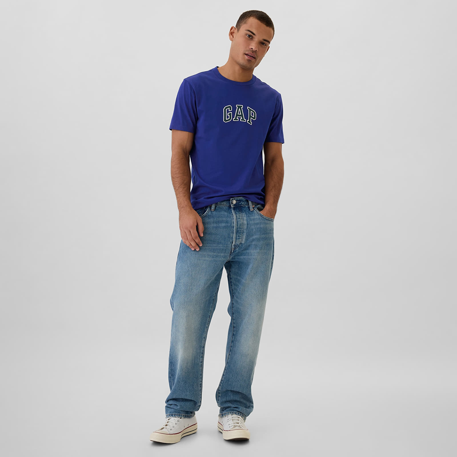 Men's T-shirts GAP Logo New Arch Tee Bellwether Blue