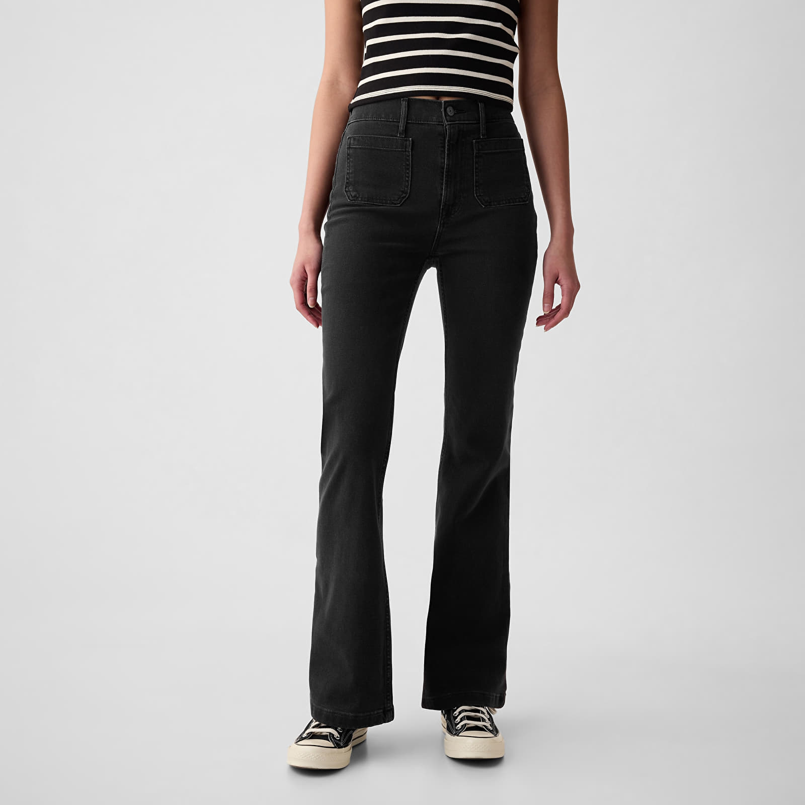 Jeans för kvinnor GAP Denim Pants Flare Basic Black