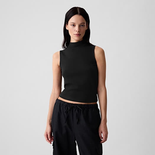 Top GAP Sleeveless Modal Mock Neck Black