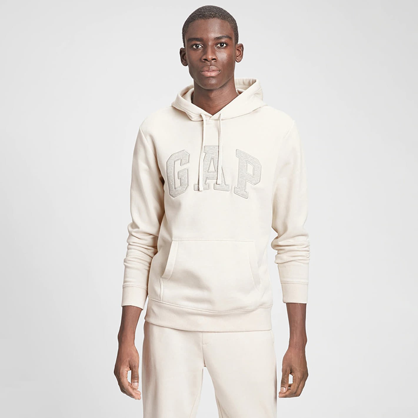 Hanorac GAP Logo Pullover Hoodie Unbleached White