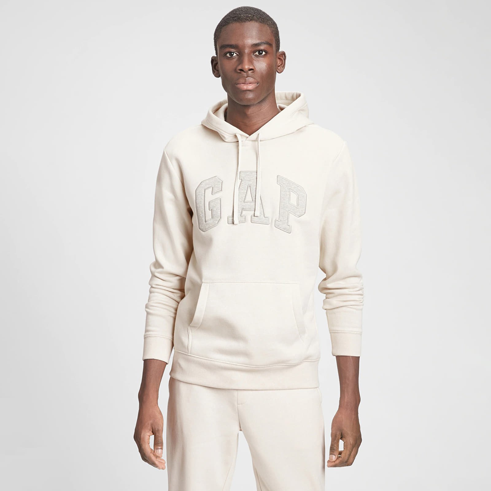 Men's sweatshirts GAP Logo Pullover Hoodie Unbleached White