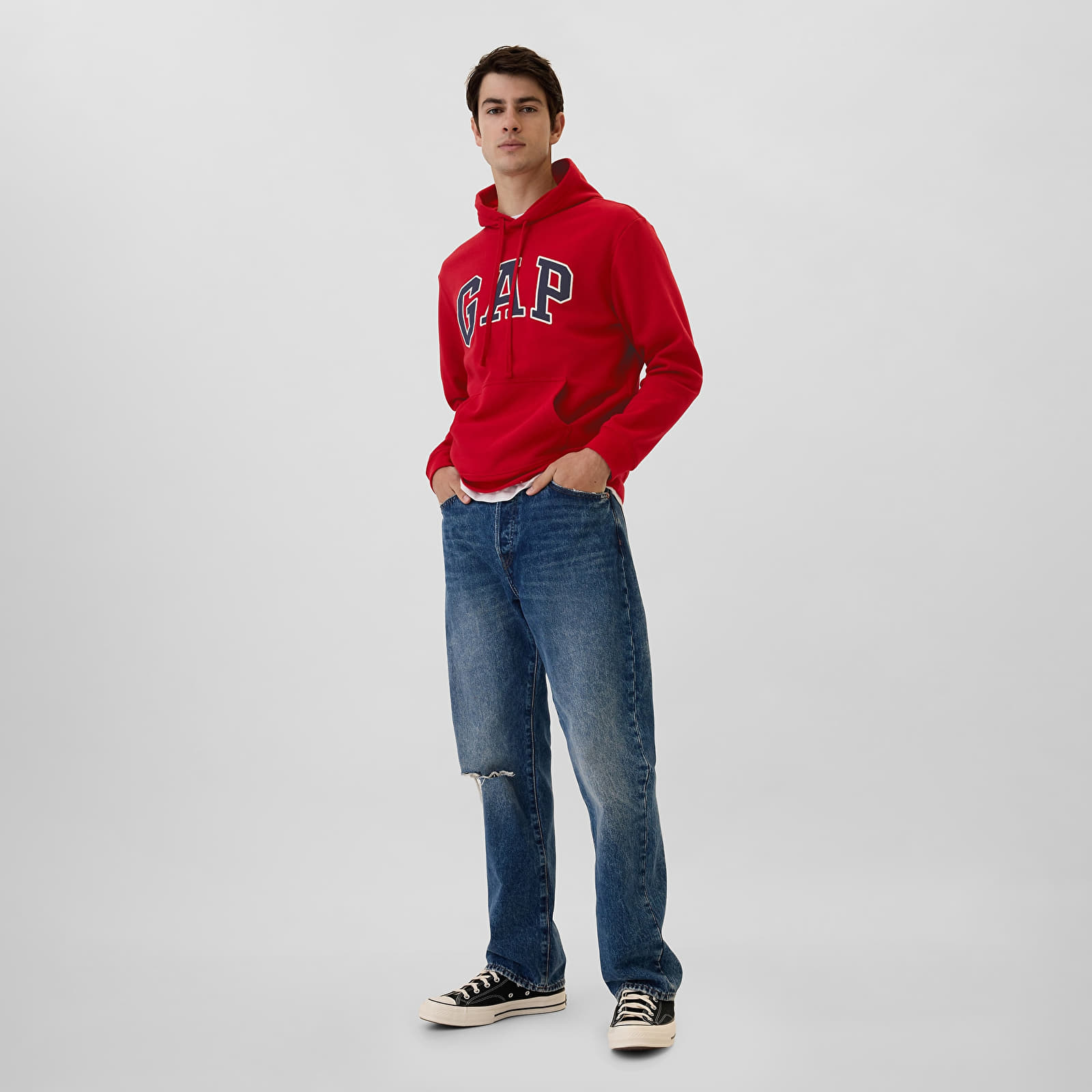 Ανδρικά φούτερ GAP Logo Pullover Hoodie Red Apple