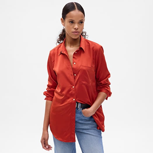 GAP Satin Boyfriend Shirt Cornucopia