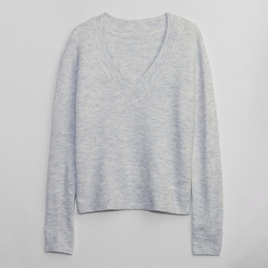 V neck sweater grey on sale