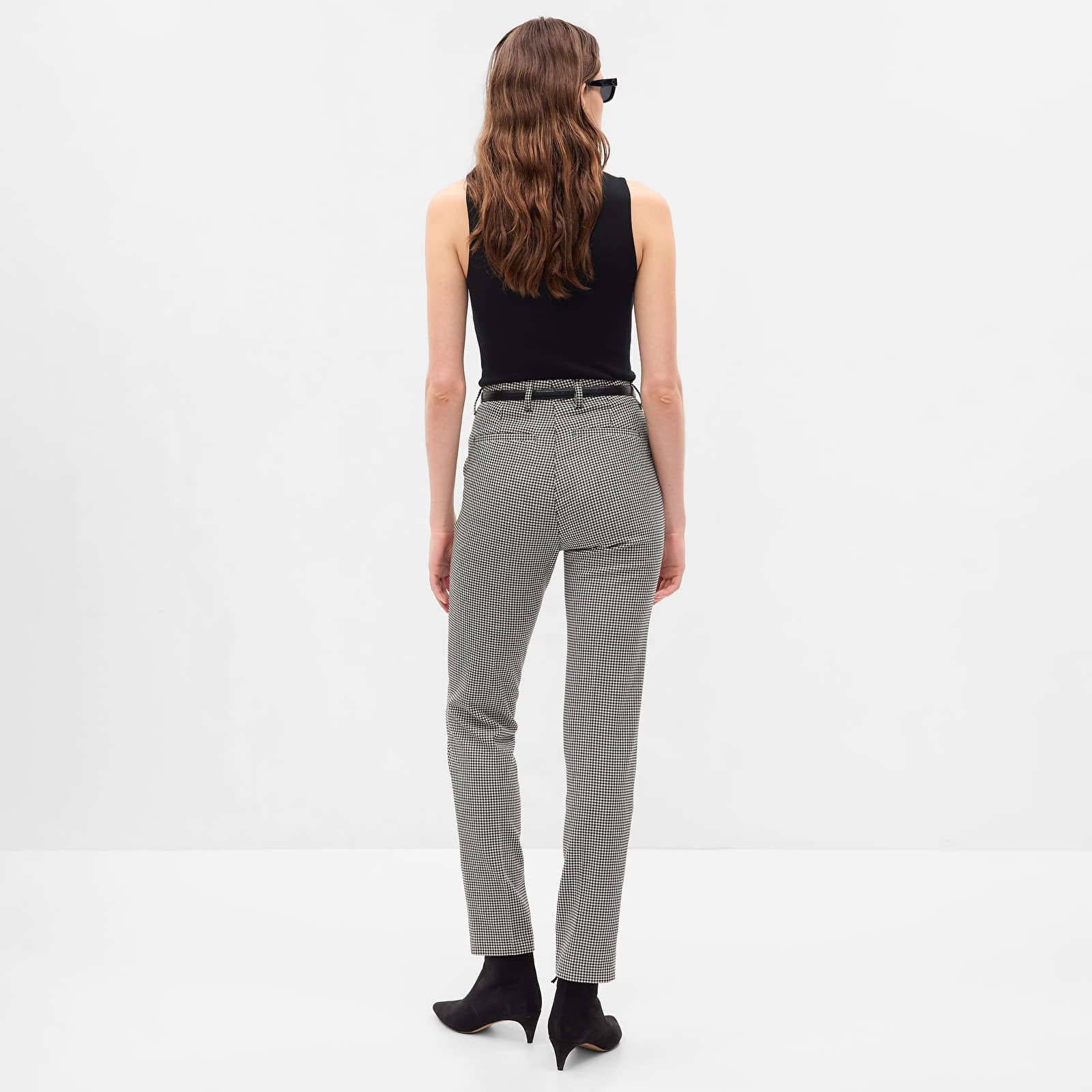 Damesbroeken GAP Suiting Trousers Black White Plaid