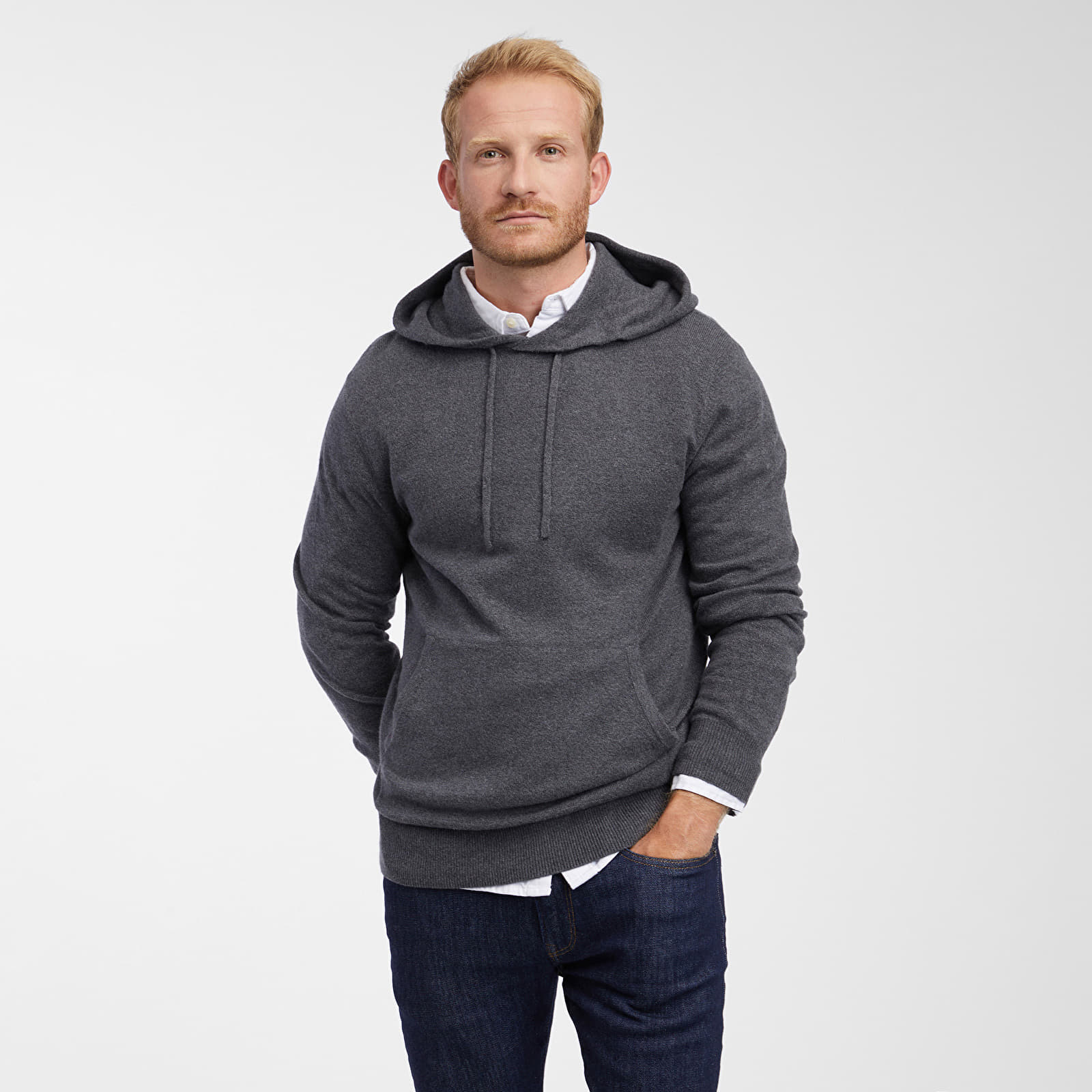 Ανδρικά πουλόβερ GAP Cashsoft Hoodie Charcoal Heather