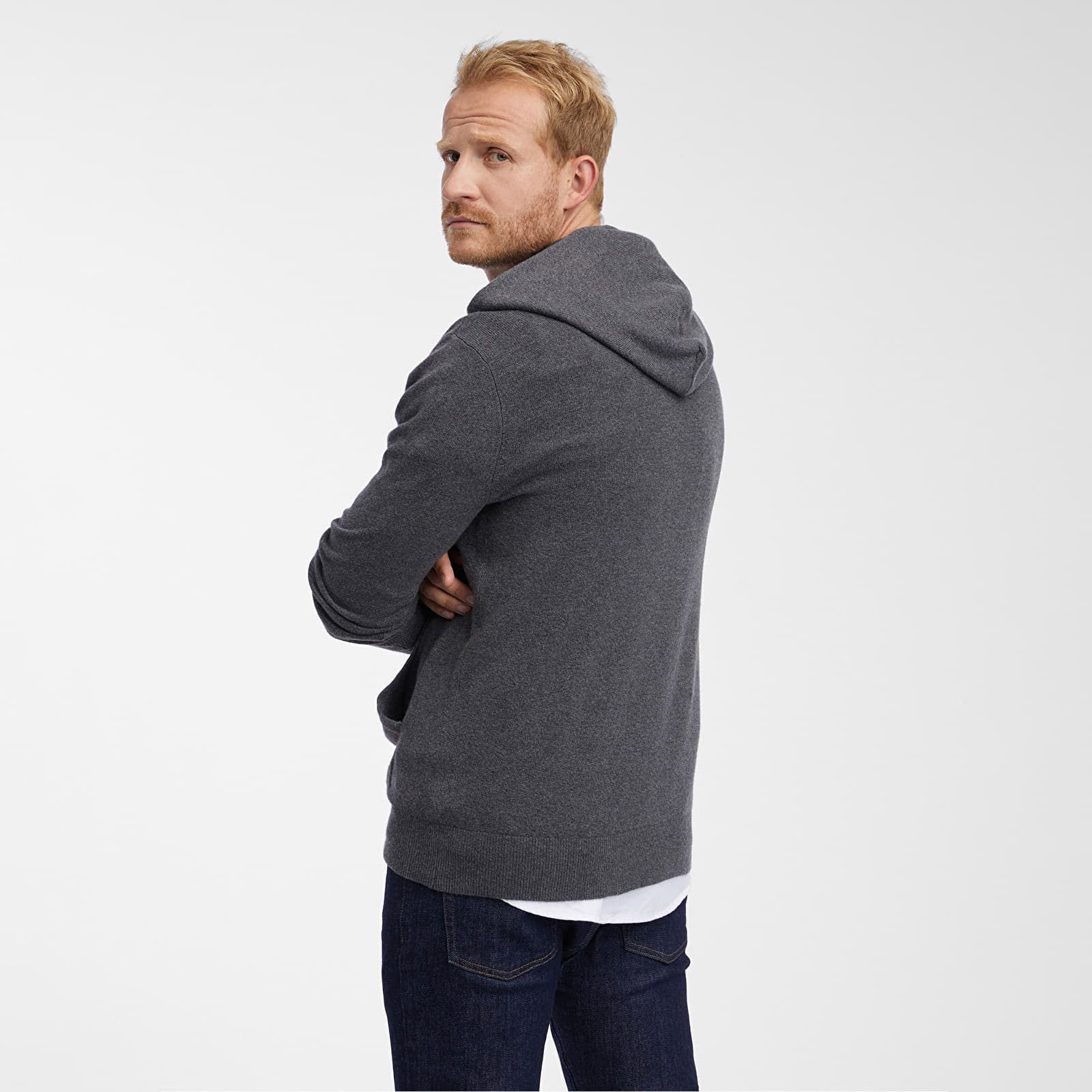 Ανδρικά πουλόβερ GAP Cashsoft Hoodie Charcoal Heather