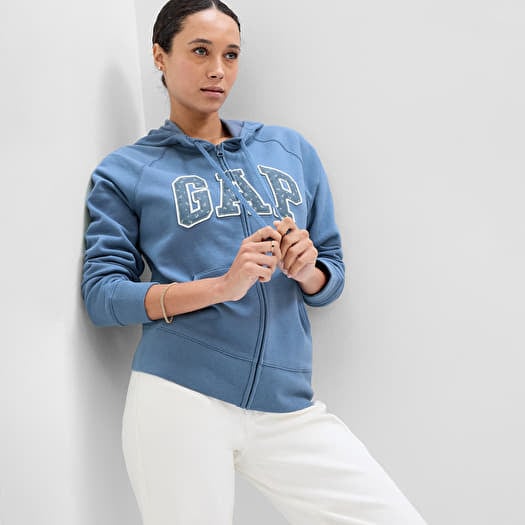GAP Logo  Fullzip Hoodie Bainbridge Blue Flora