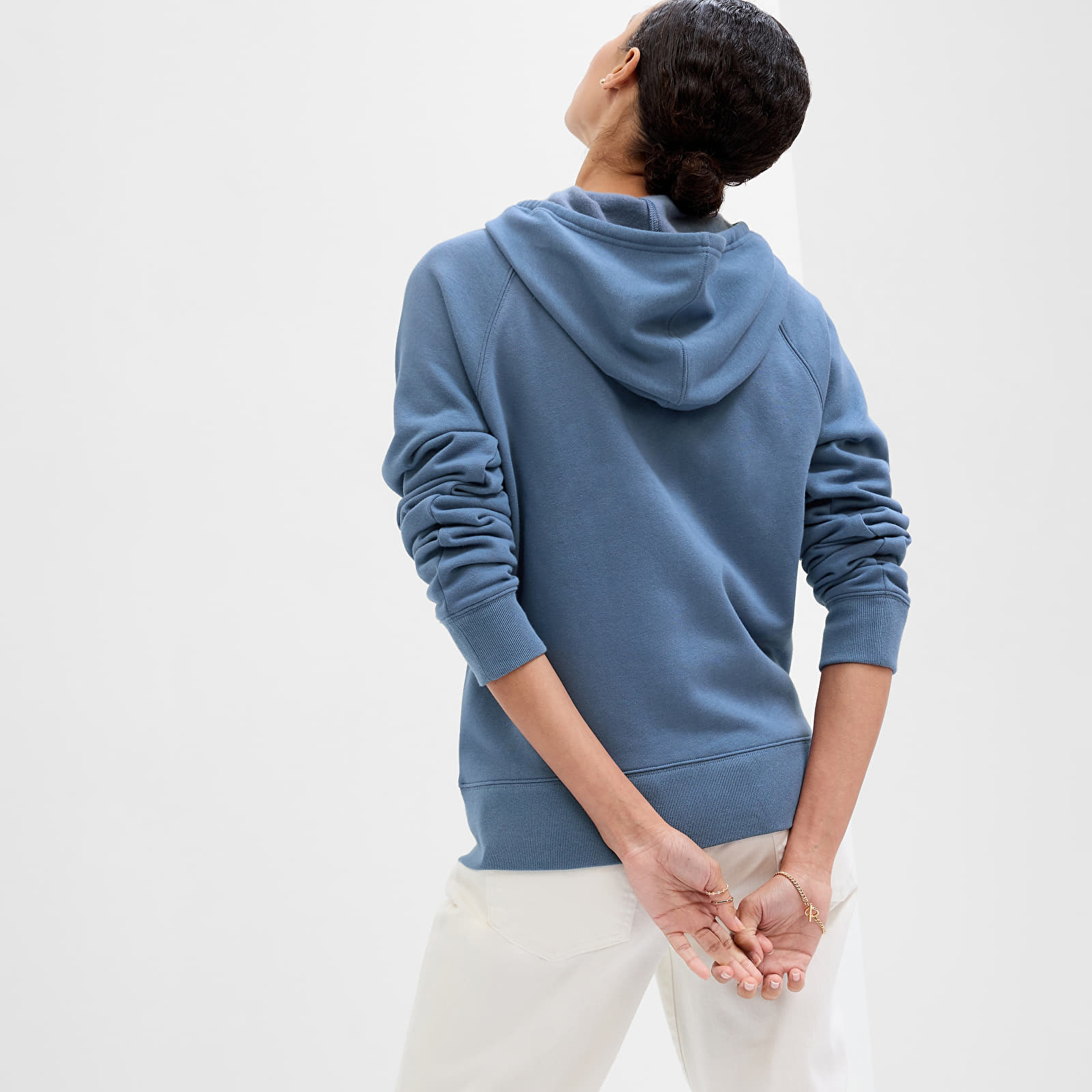 Damestruien GAP Logo  Fullzip Hoodie Bainbridge Blue Flora